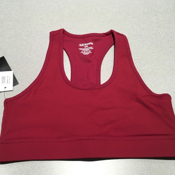 All Access Front Row Ribbed Sports Bra Red NWT - Picture 2 of 3